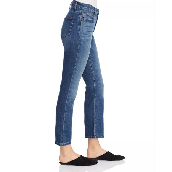 Eileen Fisher Mid Rise Cropped Boot Cut Jean Dark Wash No Distressing Size 2 - Picture 3 of 7